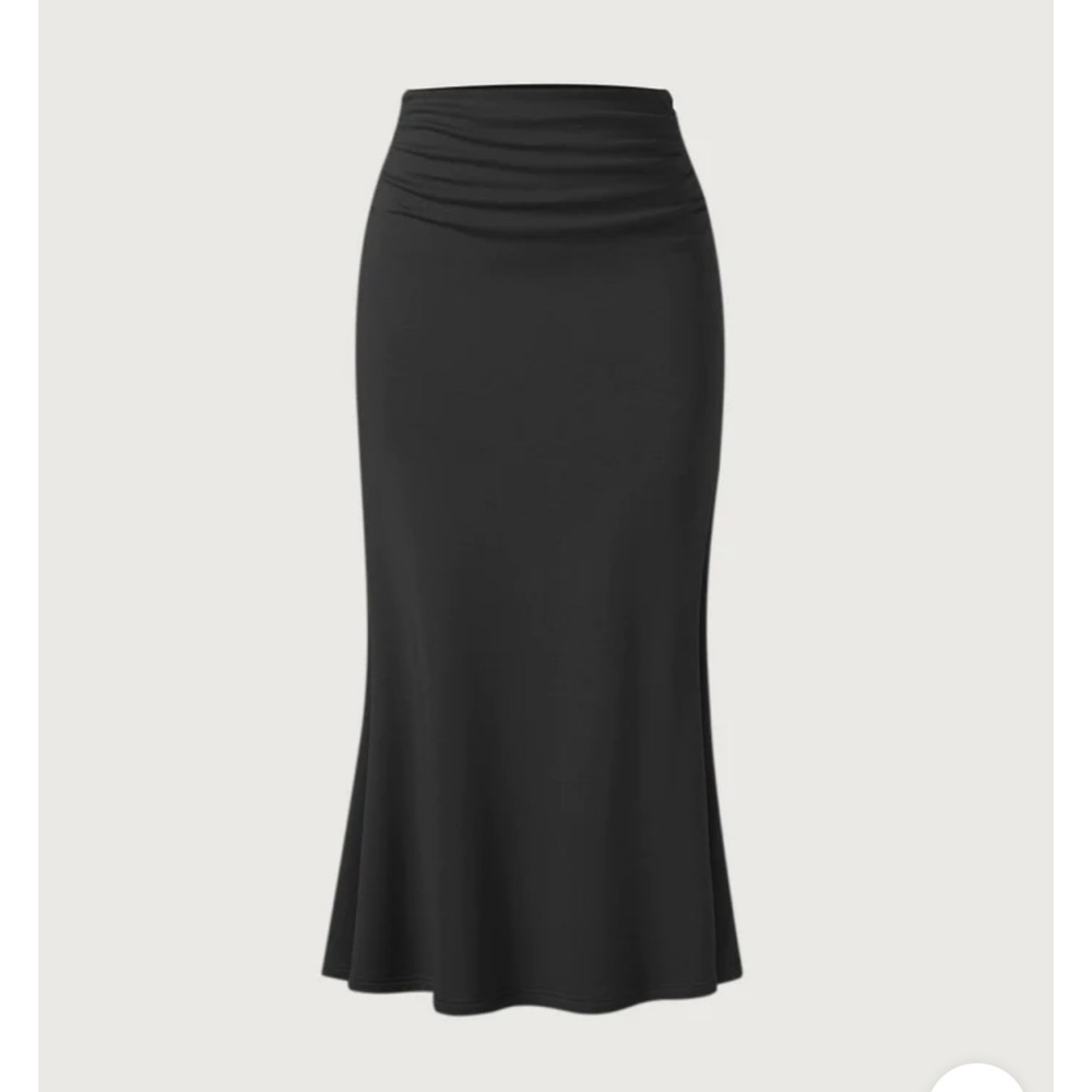 OGL Ruched Side Mermaid Maxi Skirt-Brushed Inside